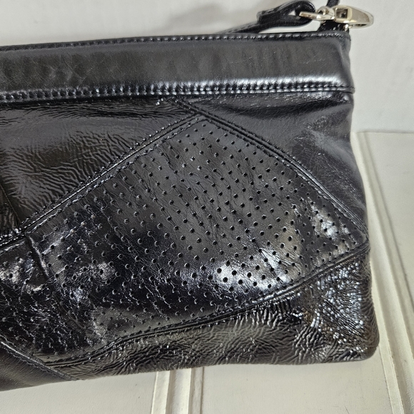 HOBO International Black Leather Patchwork Shoulder Bag Boho Y2K Purse